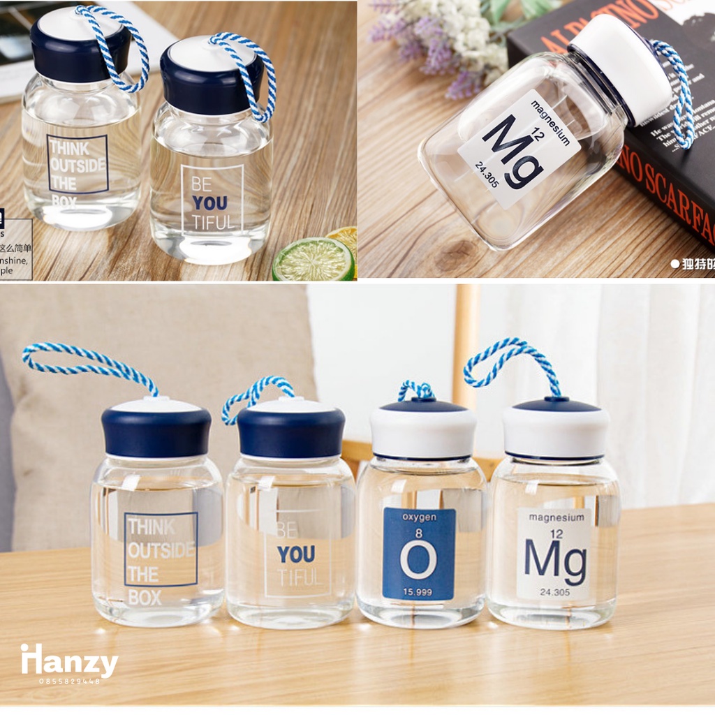Bình đựng nước thủy tinh cao cấp mini nhỏ gọn Hanzy