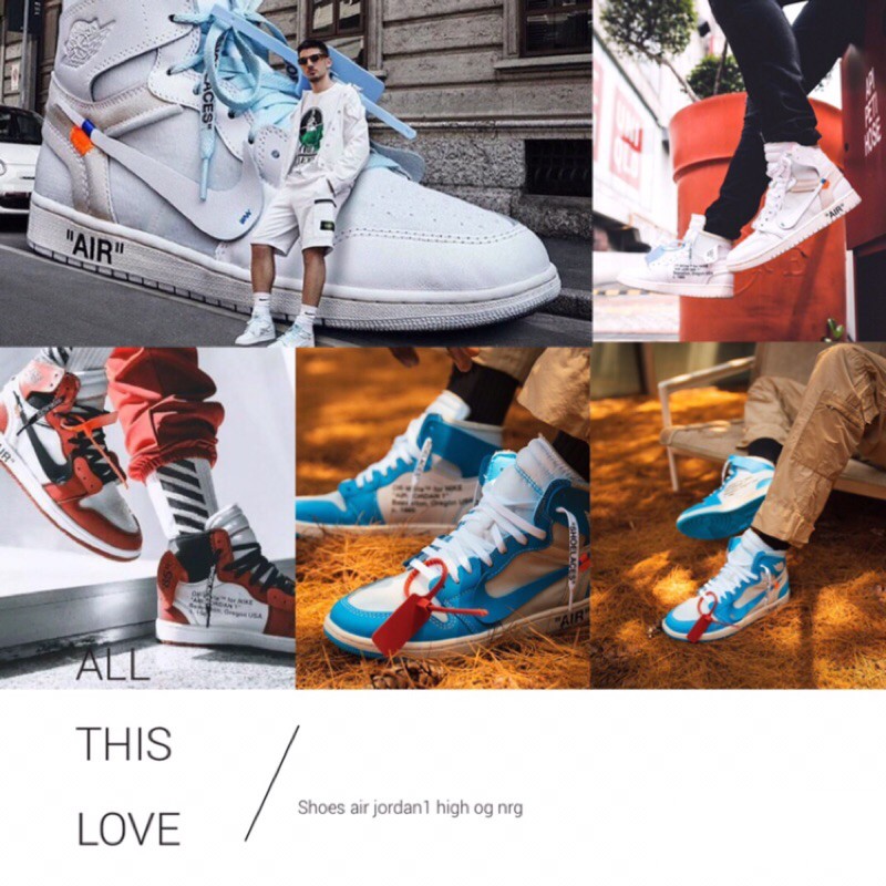 (40x1 40,5x1)giày sneaker air jordan1 offwhite nrg unc/white/chicago