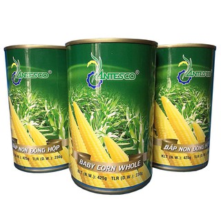 Bắp non đóng lon KL 425 Gram thương hiệu Antesco (thơm ngon tiện dụng, khui lon dùng ngay) - HSD 02 năm