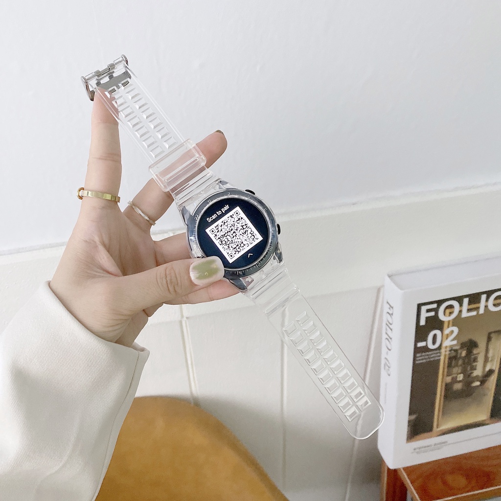 Ốp Silicone Trong Suốt + Dây Đeo Thay Thế Cho Đồng Hồ Thông Minh Huawei Watch GT2 46mm