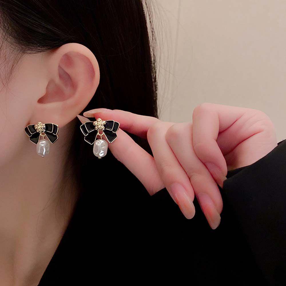 Bông Tai Hình Nơ Sang Trọng Phong Cách Retro Dành Cho Nữ
