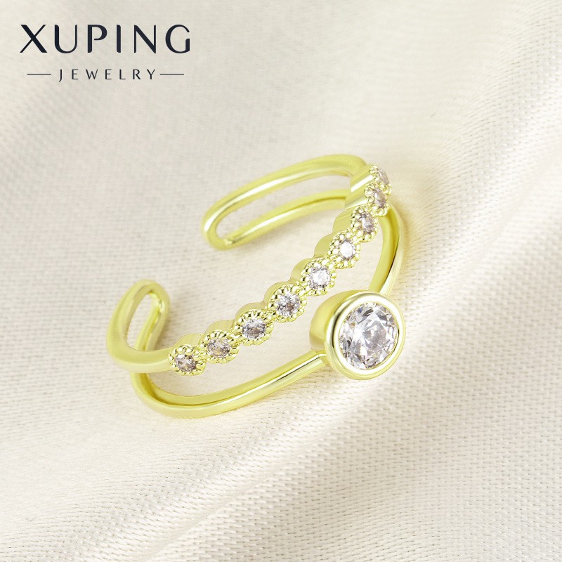 Nhẫn Nữ Mạ Vàng 14K, Đính Đá Phong Cách Cổ Điển Sang Trọng - XPN22