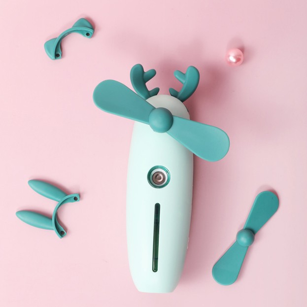 Quạt mini cầm tay phun sương hình thú dễ thương pin sạc,quạt điện cầm tay S005 | BigBuy360 - bigbuy360.vn
