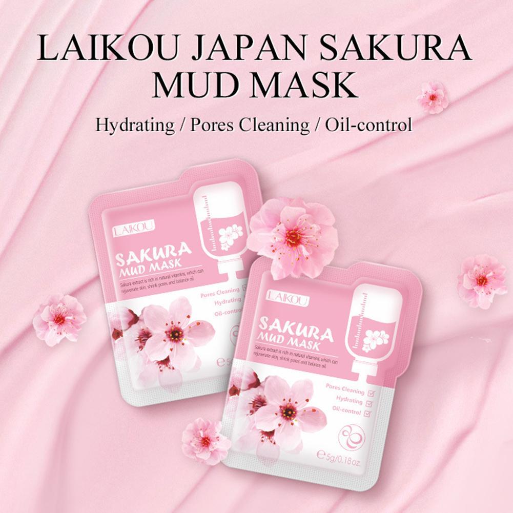 Mặt nạ bùn LAIKOU chiết xuất hoa anh đào dưỡng da 5g