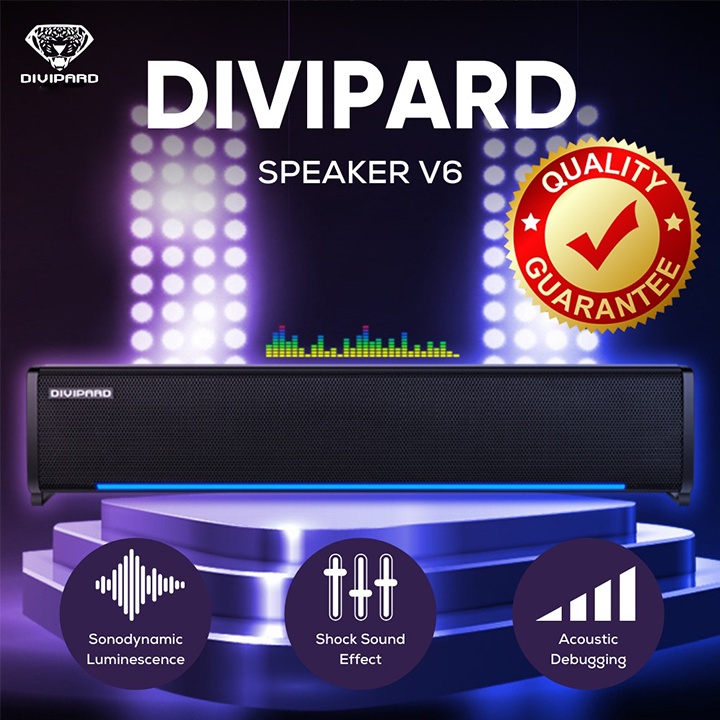 Loa máy tính Soundbar Mini Divipard V6 BẢO HÀNH 3 THÁNG