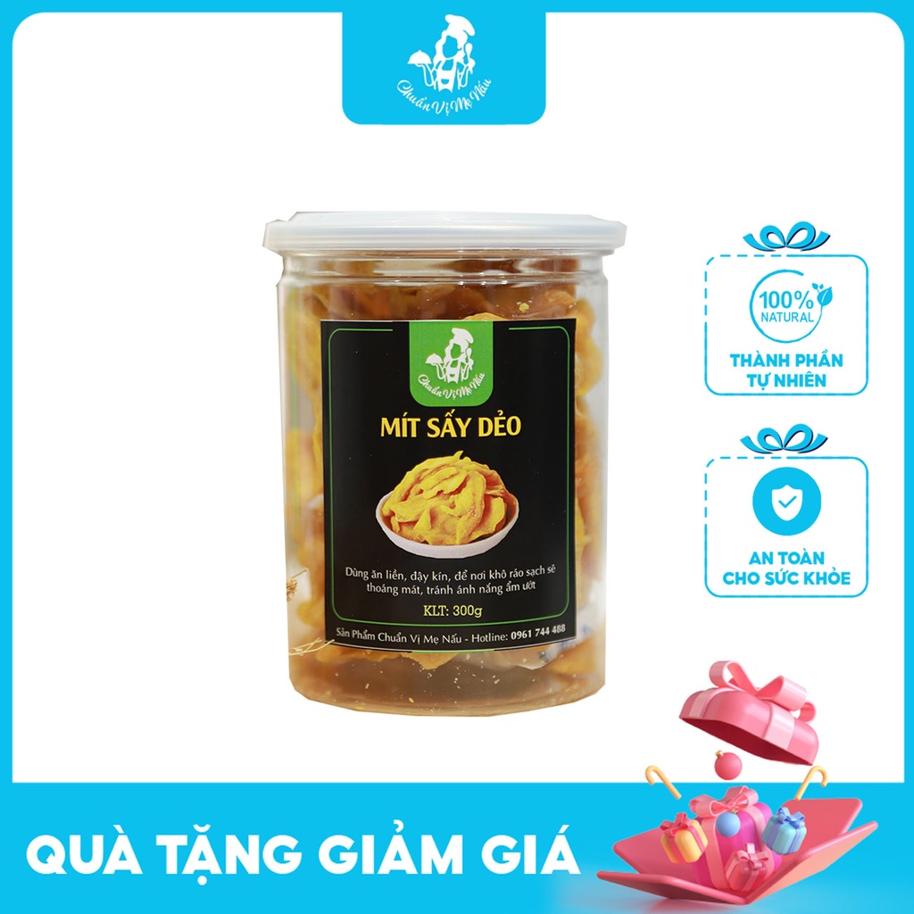 Mít Thái sấy dẻo sấy lạnh không đường nguyên vị nguyên múi nguyên cánh loại to cơm dày thịt CHUẨN VỊ MẸ NẤU 300G