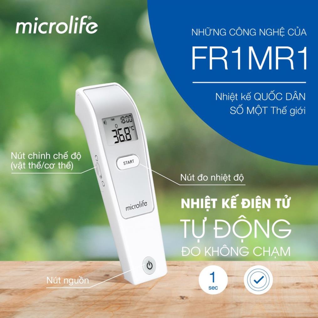 [Đo nhanh , Chính Xác Trong 1 Giây] Nhiệt kế hồng ngoại đo trán Microlife FR1MF1 - Hàng Thụy Sĩ