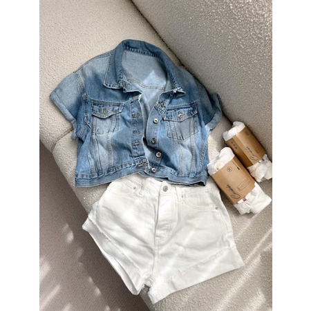 ÁO JEAN TAY NGẮN CROPTOP