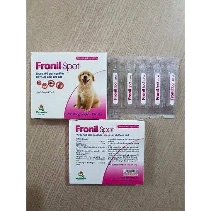 Trị Ve, Rận Bọ Chét Fronil Spot cho chó mèo - ống 0.7ML