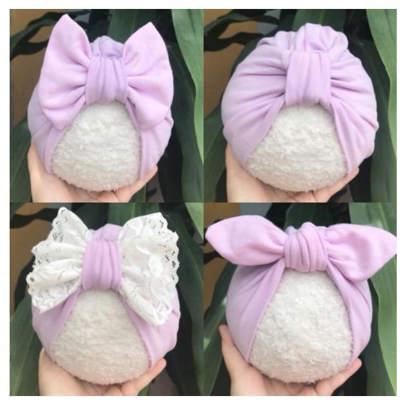 Nón turban cho bé freesize từ 5-12 ký (kèm tóc giả)