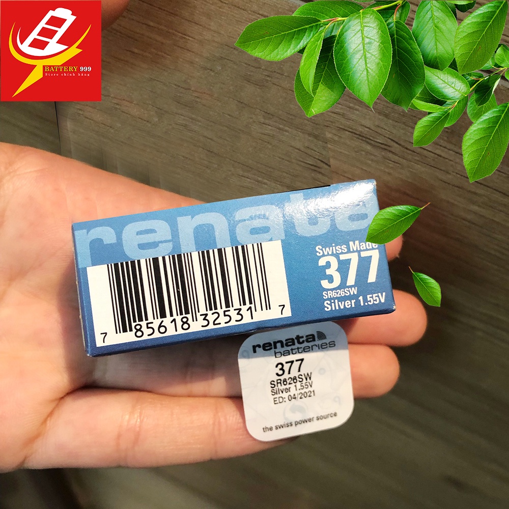 Pin đồng hồ SR626SW 377 Renata SR626 Hàng Chính Hãng - Vỉ 1 Viên