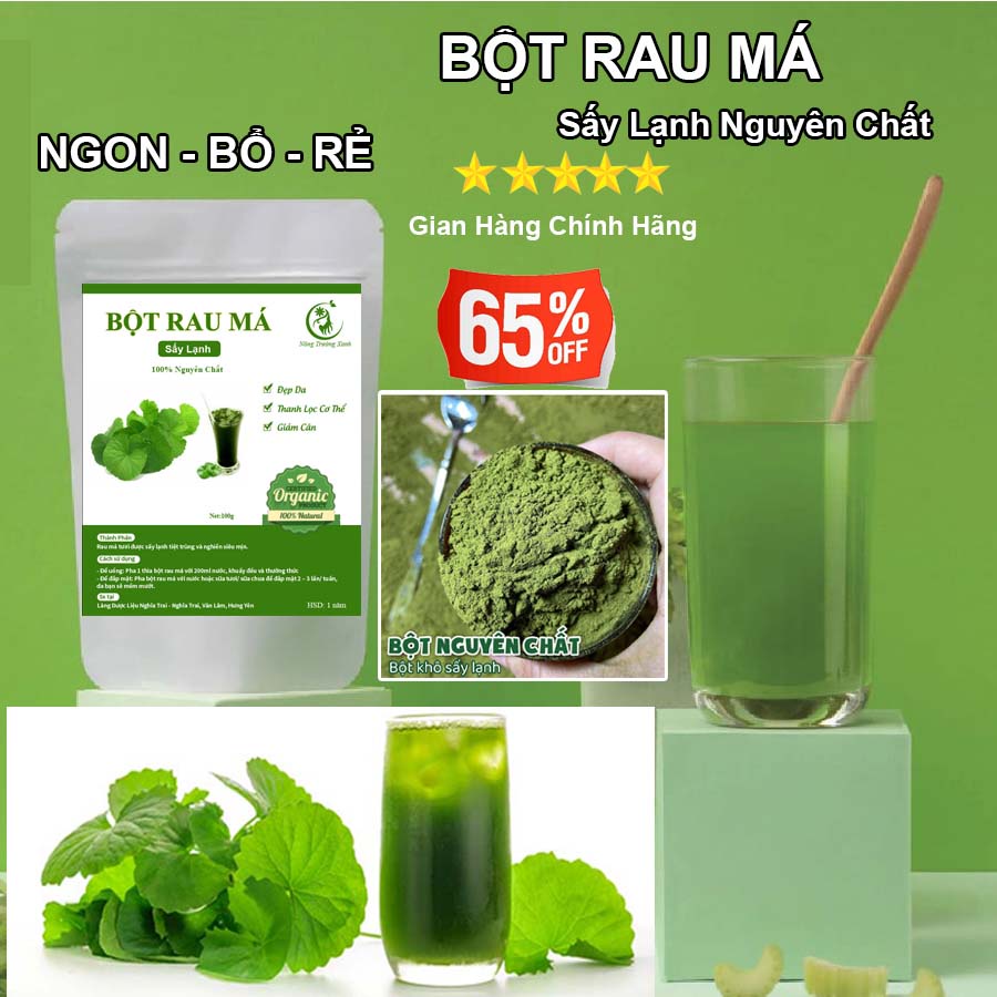 Bột Rau Má Sấy Lạnh Nguyên Chất Hữu Cơ 100g