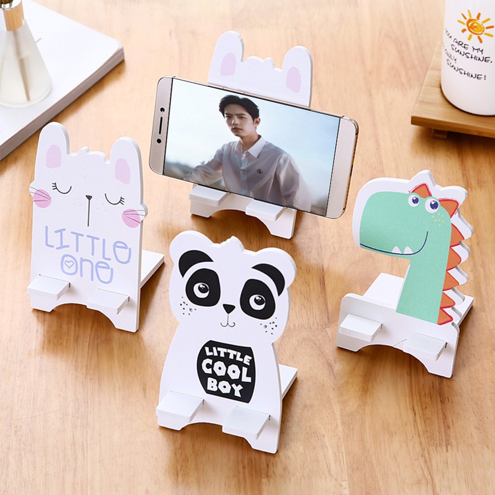 Giá Đỡ Điện Thoại Bằng Gỗ Hình Hoạt Hình Dễ Thương Dành Cho Iphone Huawei Xiaomi