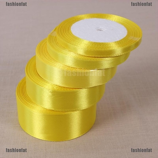 (Hàng Mới Về) Cuộn Dây Ruy Băng Lụa Satin Màu Vàng Chanh 25 Yard Trang Trí Đa Năng