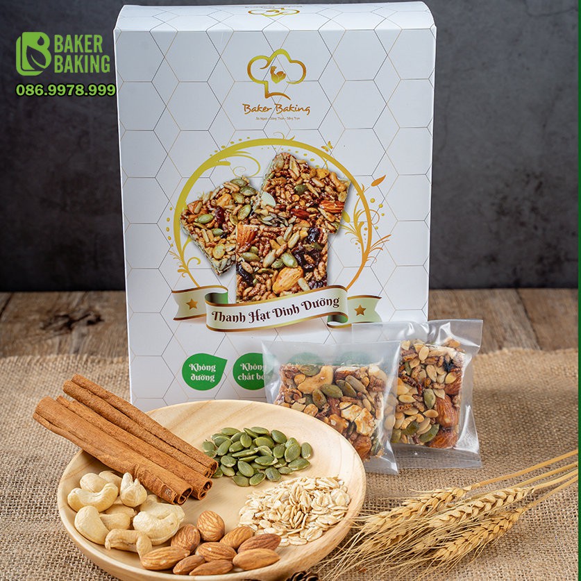 Bánh ăn kiêng ❤️FREESHIP❤Thanh Hạt Dinh Dưỡng giảm cân, không đường, dành cho các bạn theo chế độ ăn Healthy, hộp 500g | BigBuy360 - bigbuy360.vn