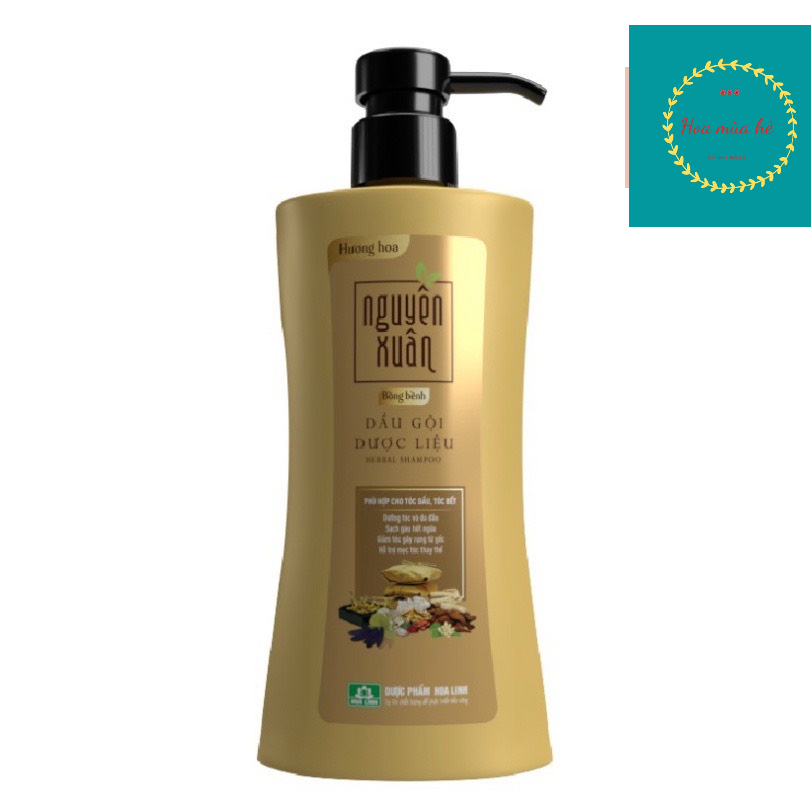 Dầu gội dược liệu Nguyên Xuân Bồng bềnh 350ml - Ngát hương hoa, da đầu dầu bết.