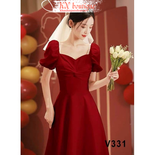 Đầm đỏ dự tiệc sang trọng, váy đầm dự tiệc cưới trẻ trung, mẫu đầm dạ hội cao cấp mới nhất mặc TẾT K N Boutique