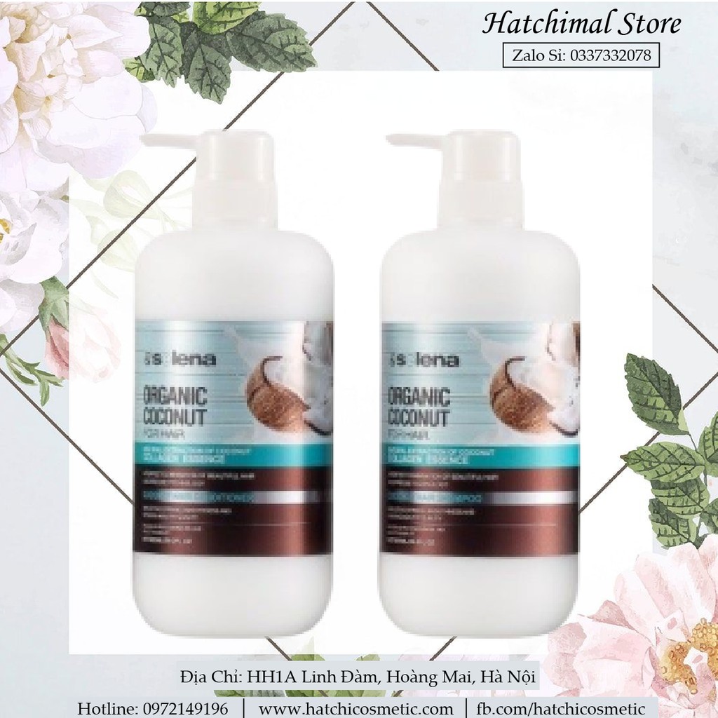 Bộ Dầu Gội + Dầu Xả Dừa Organic Coconut Chính Hãng Anh 800ml*2