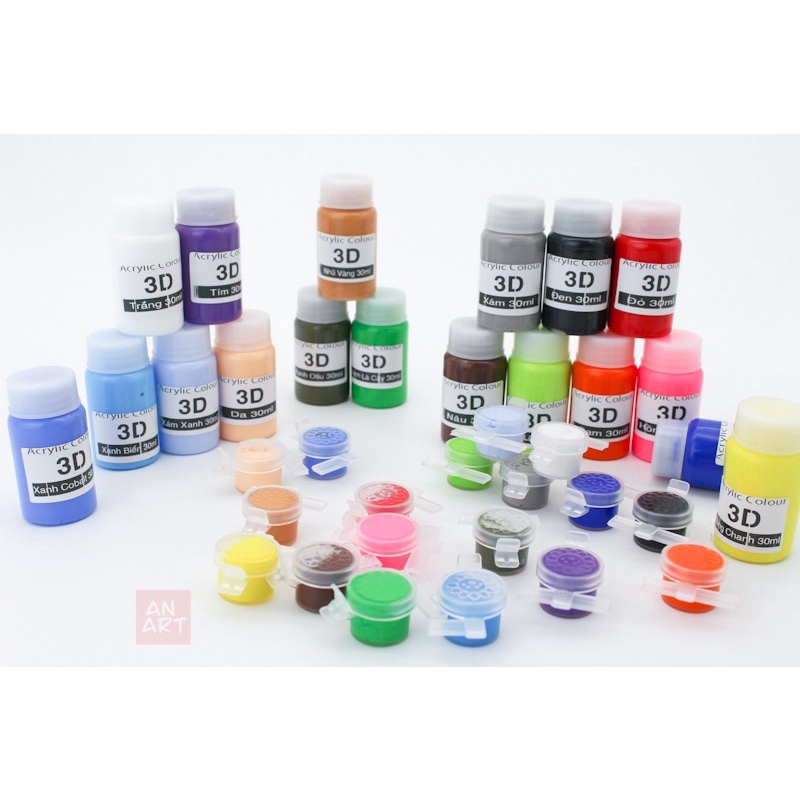 Màu Acrylic 3D , 5D 5ml Custom Giày, Vải, Túi, Vẽ Lên Tranh Giấy, Vải Toan