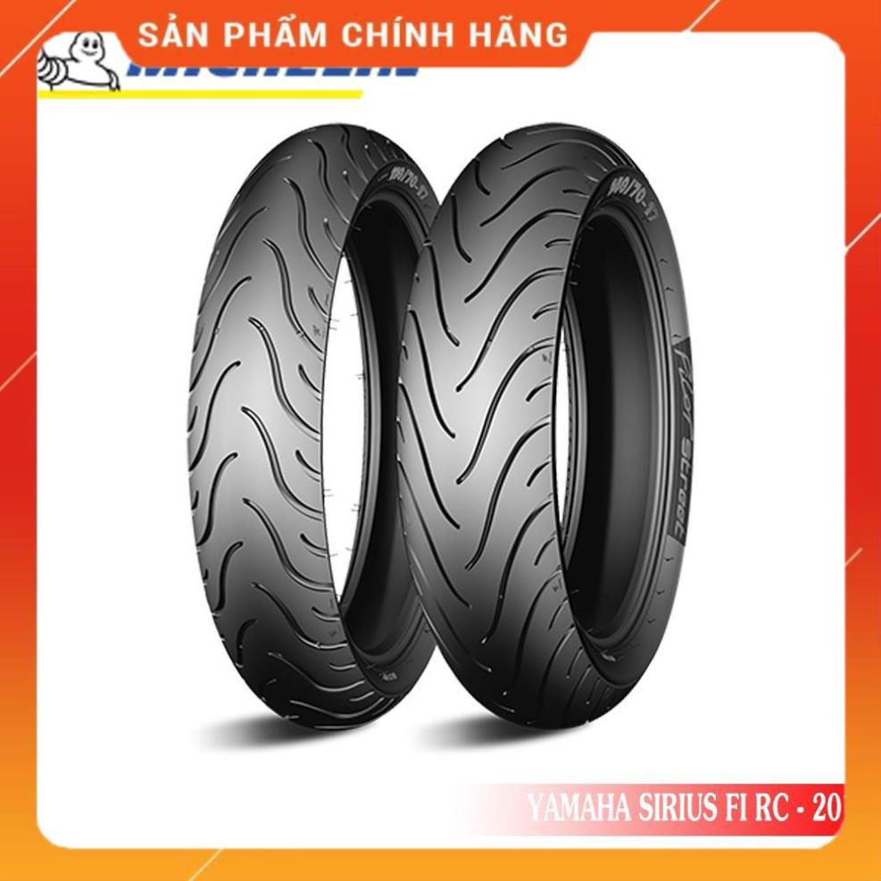 Cặp lốp ( Vỏ ) xe YAMAHA SIRIUS FI RC 2016 MICHELIN TRƯỚC 70/90-17 và SAU 80/90-17 PILOT STREET _ Lốp Trung Thành