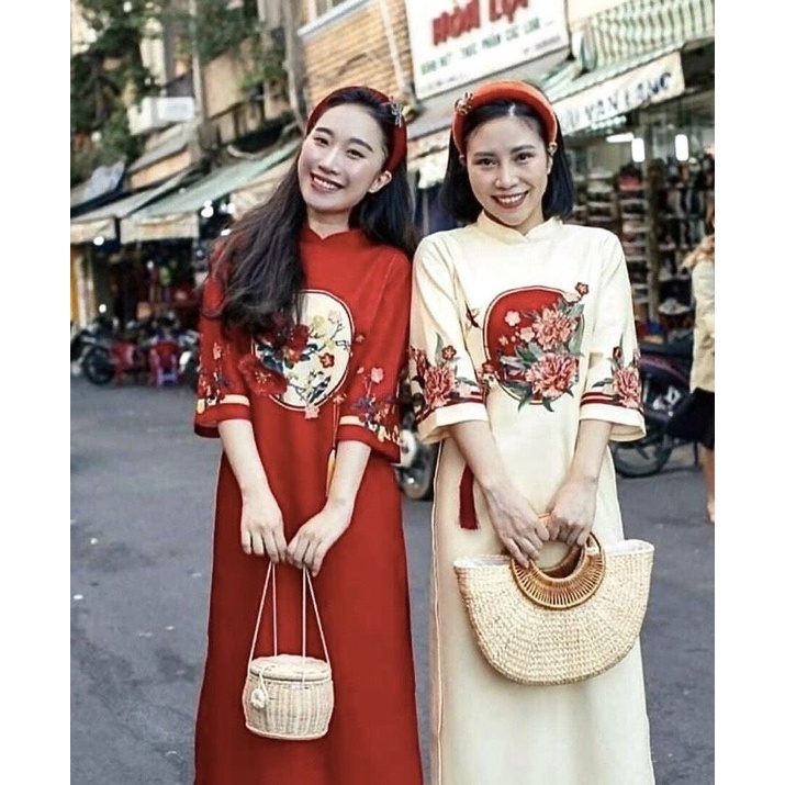 MB28 - ÁO DÀI CÁCH TÂN THÊU HOA CHO MẸ VÀ BÉ