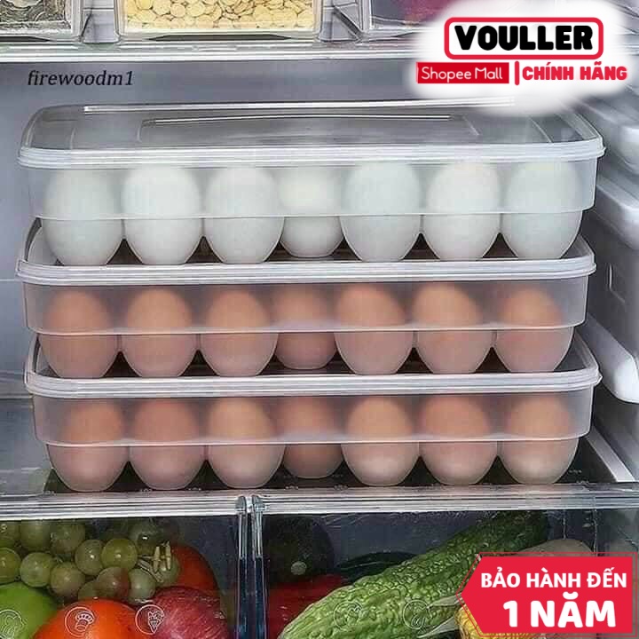 Hộp Đựng Trứng 24 Quả Vouller Có Nắp Đậy Nhựa Việt Nhật , Khay Bảo Quản Trứng Không Bị Vỡ Chắc Chắn - Ong Vàng 86