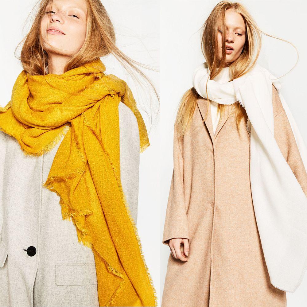 Khăn Choàng Cổ Dài Vải Cashmere Màu Sắc Đơn Giản Thời Trang Mùa Đông Cho Nữ