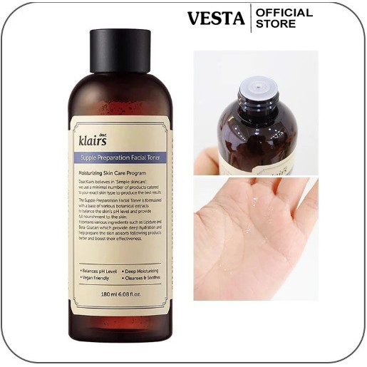 Nước Hoa Hồng Dear Klairs Supple Preparation Unscented Toner 180ml | BigBuy360 - bigbuy360.vn