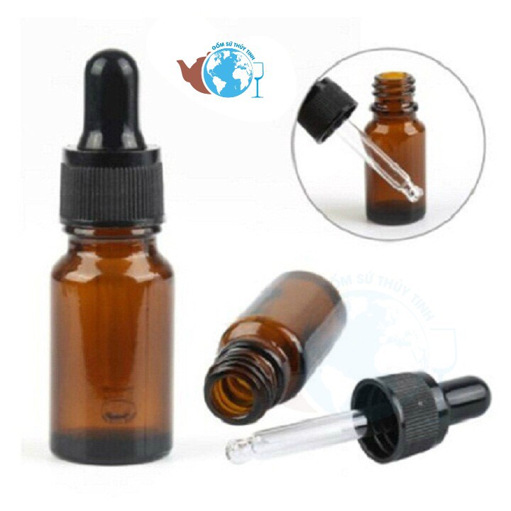 10 Chai Thủy Tinh 20ml Đựng Tinh Dầu Bóp Giọt