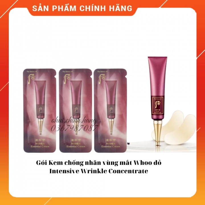 Combo 10 gói kem chống nhăn mắt khoé miệng whoo đỏ 1ml