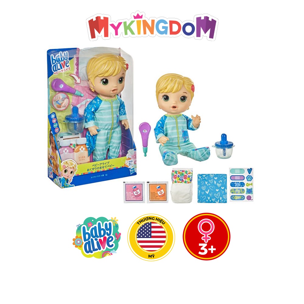 [Mã LIFEMKD3 giảm 100K đơn 499K] Đồ Chơi Búp Bê BABY ALIVE Bé Luna Tập Uống Thuốc E6937