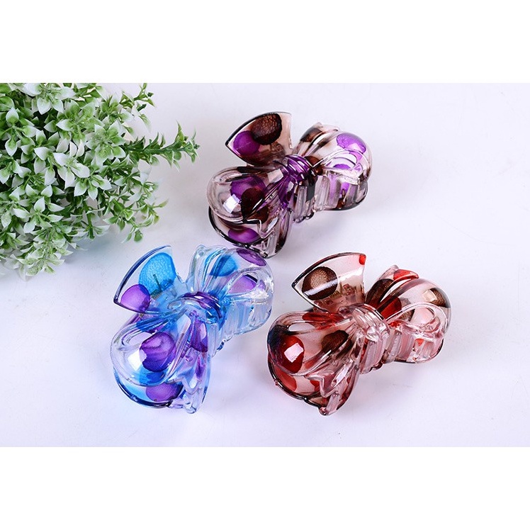 Kẹp tóc nơ nữ nhựa nhiều màu thời trang hàn quốc