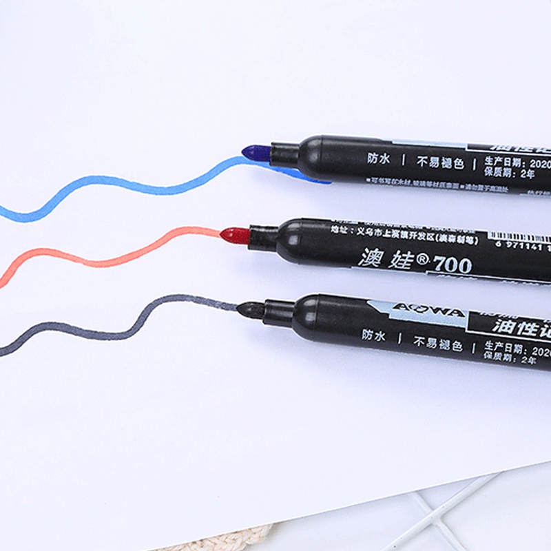 Bộ 3 Bút Lông Đánh Dấu Dầu Vĩnh Viễn Đầu Trung Bình Khô Nhanh Và Chống Nước Nhiều Màu Sắc