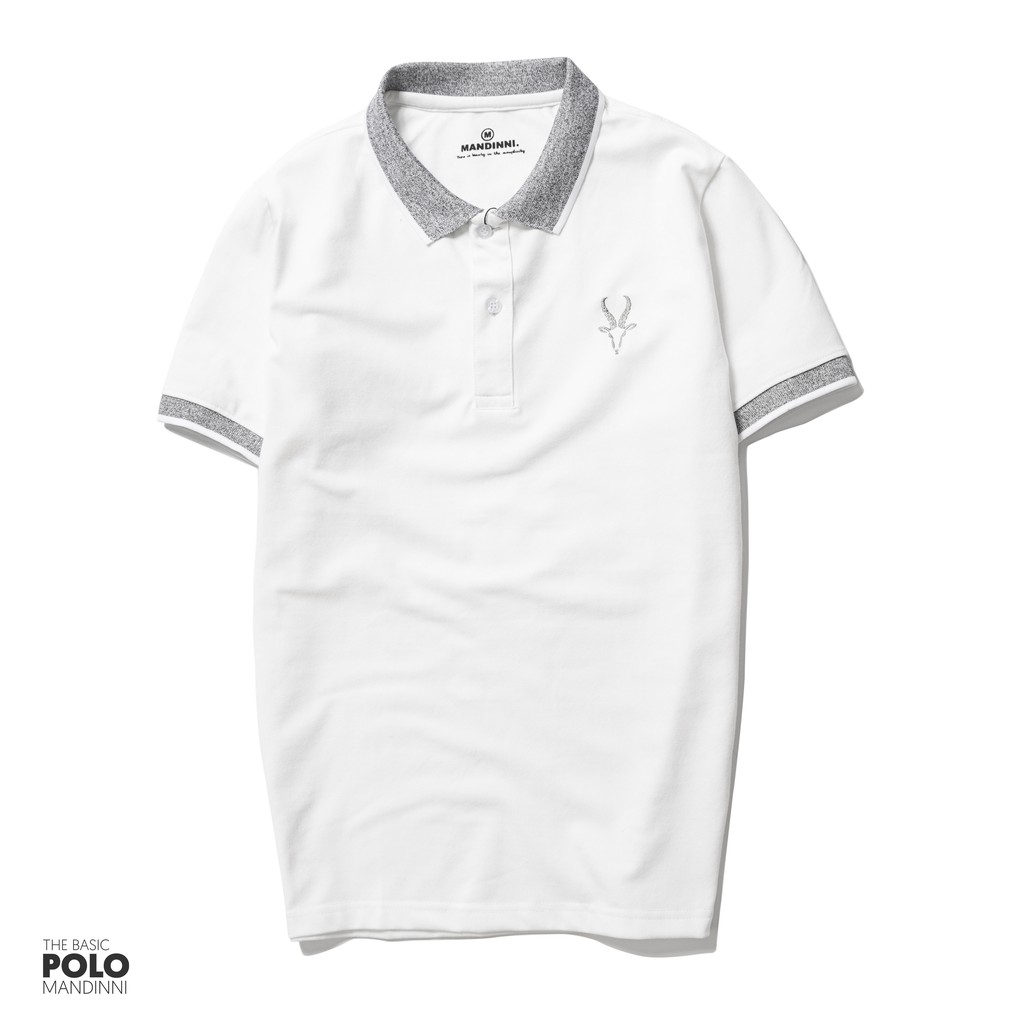 Áo thun phối viền cổ basic Polo Goat Mandinni