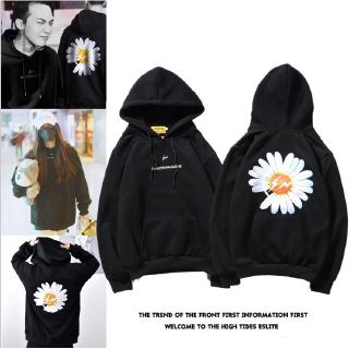 GD Áo len trùm đầu G-DRAGON Đoạn tương tự PEACEMINUSONE Flash & Daisy Print Hoodie