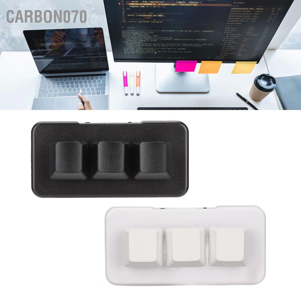 [Hàng Sẵn] Bàn phím cơ 3 phím chuyên nghiệp Đèn nền RGB USB Mini Cơ khí Lập trình được cho Máy tính【Carbon070】