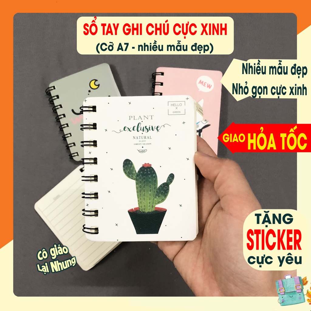 [Mã LIFE20KALL giảm 10% đơn 50K] [Tặng sticker] Sổ tay mini A7 nhỏ xinh, ghi chú tiện lợi - Nhiều mẫu đẹp, dễ thương