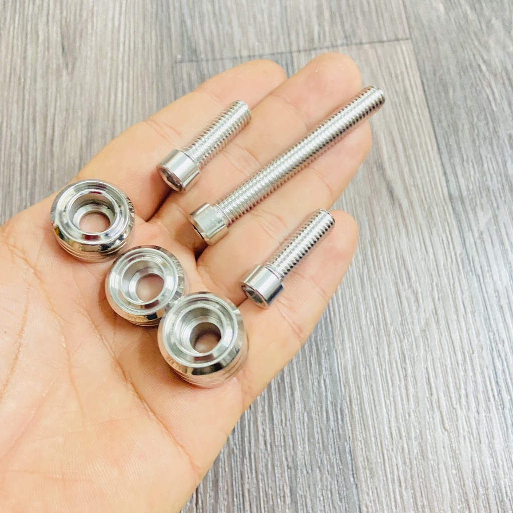 (Tân trang xe máy) Trọn bộ 03 ốc SALAYA thái xoắn gắn khâu cảng sau xe SH các đời, ốc kiểu tay dắt sau xe SH các đời