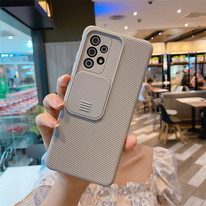 Ốp Điện Thoại Dẻo Có Nắp Trượt Bảo Vệ Camera Cho Samsung A72 A52 A52S A12 M12 A32 4G 5G