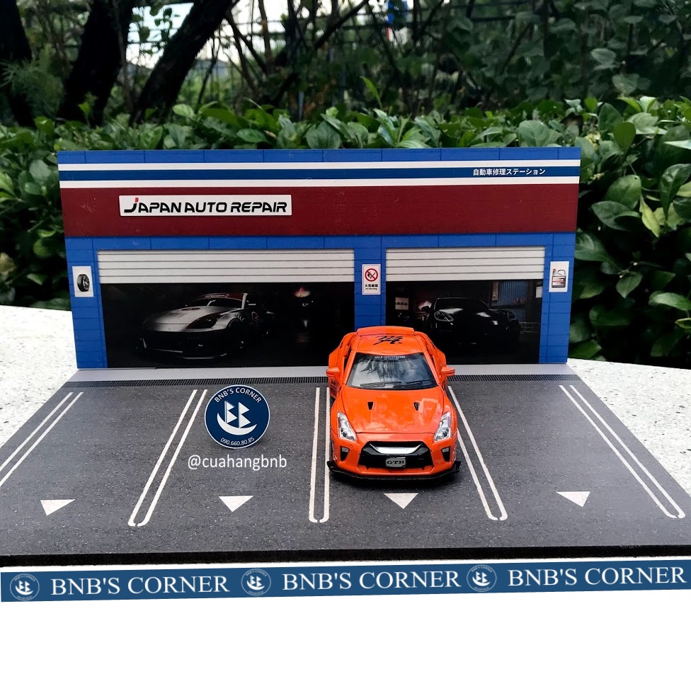 Gara trưng bày bằng gỗ dành cho xe mô hình 1:32 - Mô hình cửa hàng/tiệm sửa xe
