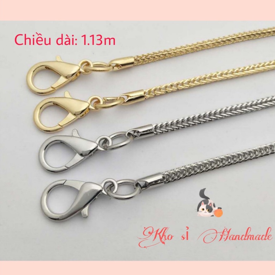 Dây xích vuông nhẹ có sẵn càng cua, dài 1.13m