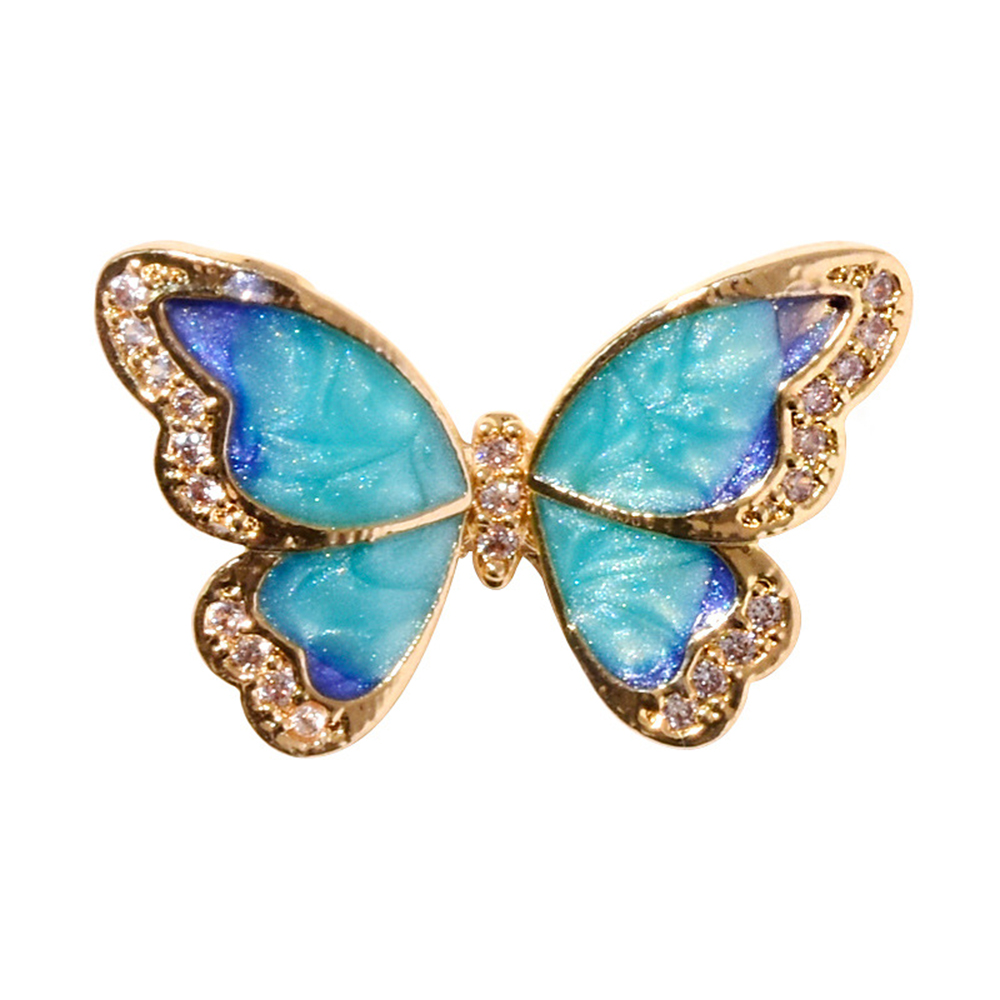 [Hàng mới về] Phụ kiện trang trí móng nghệ thuật 3D tự làm bằng hợp kim hình bướm đính đá lấp lánh