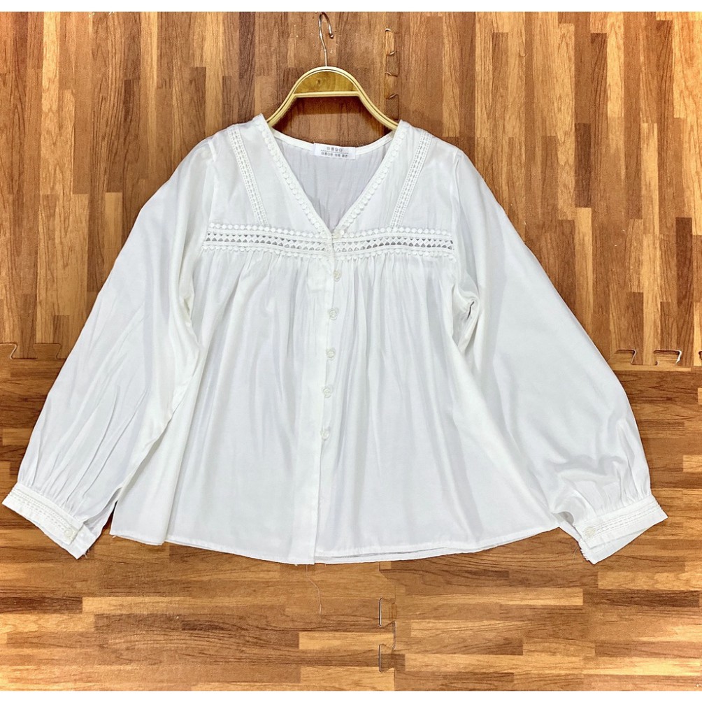 áo babydoll kaca tiểu thư tay dài cổ V A 203 freeship 1hittop | BigBuy360 - bigbuy360.vn