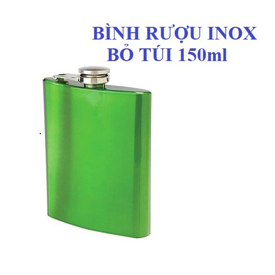 Bình rượu inox bỏ túi 5oz (150ml), hàng màu độc đáo &amp; cá tính