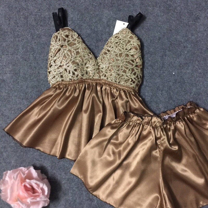 ✨ĐỒ NGỦ SEXY PHI MÚT PHỐI NHŨ ÁNH KIM SIÊU ĐẸP✨ | BigBuy360 - bigbuy360.vn