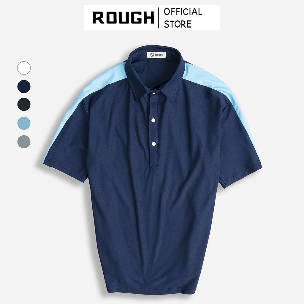 Áo Polo Nam Trơn Phối Vai ROUGH Outfit Vải Cotton Cá Sấu 5 Màu Trẻ Trung, Phong Cách | BigBuy360 - bigbuy360.vn
