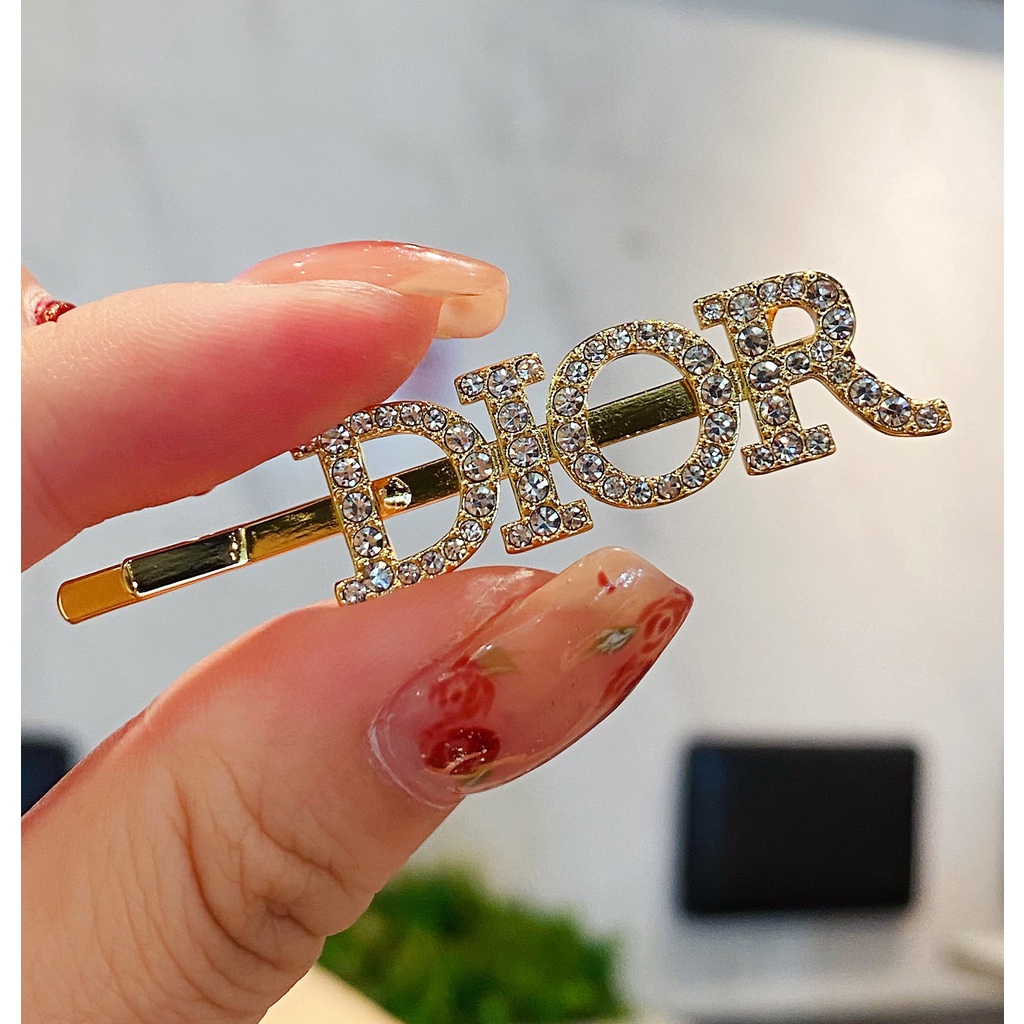 Kẹp tóc mạ bạc 925 hình chữ đính đá lấp lánh thời trang