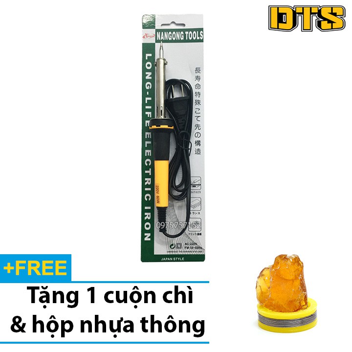 Mỏ hàn chì 60W NanGong JAPAN STYLE - Tặng 1 cuộn thiếc và 1 hộp nhựa thông