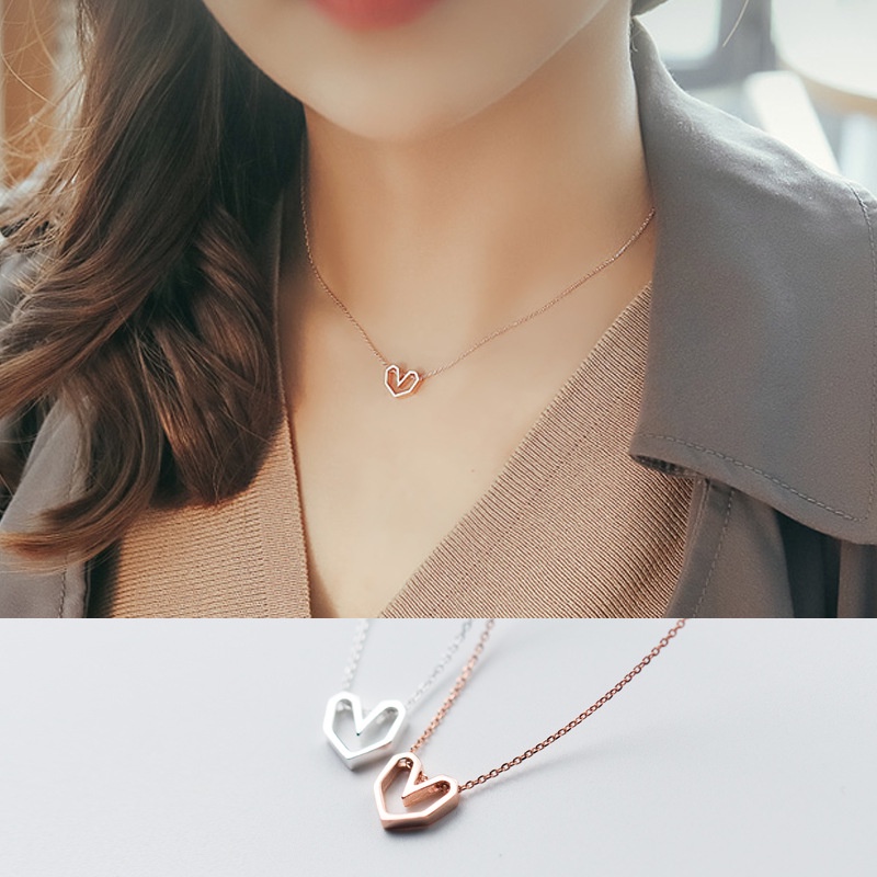 Dây chuyền bạc Ý hình tim rỗng sale giá rẻ