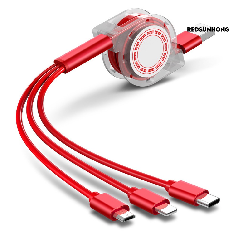 Dây cáp sạc nhanh 3 trong 1 2A Micro Usb Type C thích hợp cho Android Iphone